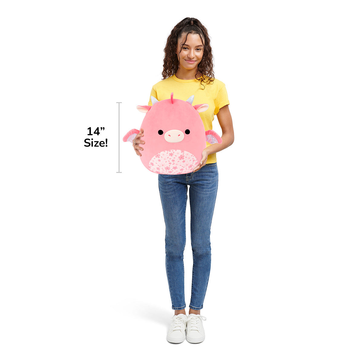 Squishmallows - Squishmallows 14" Aegi the Pink Dragon with Sakura Print Belly | Jazwares