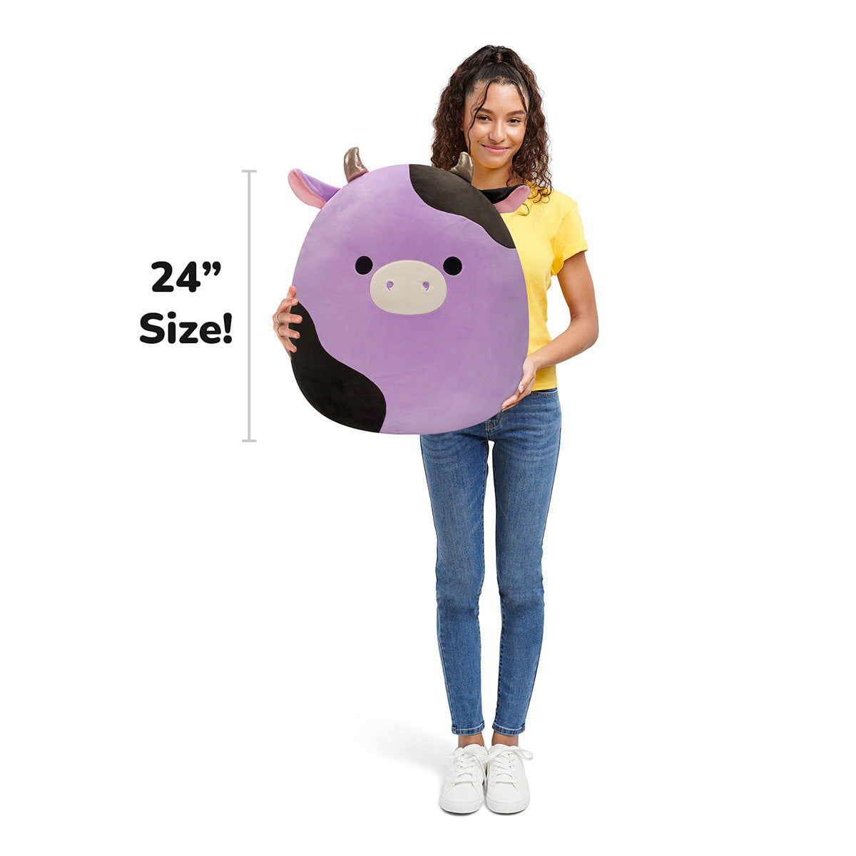 Squishmallows - Squishmallows 24" Alexie the Purple and Black Cow | Jazwares