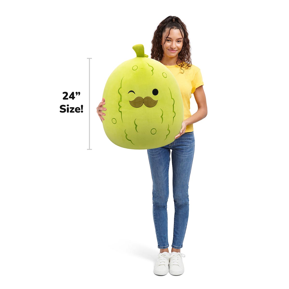 Squishmallows - Squishmallows 24-Inch Charles the Pickle with Mustache | Jazwares
