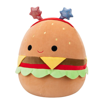 Squishmallows - Squishmallows 14" Carl the Cheeseburger with Red and Blue Star Headband | Jazwares