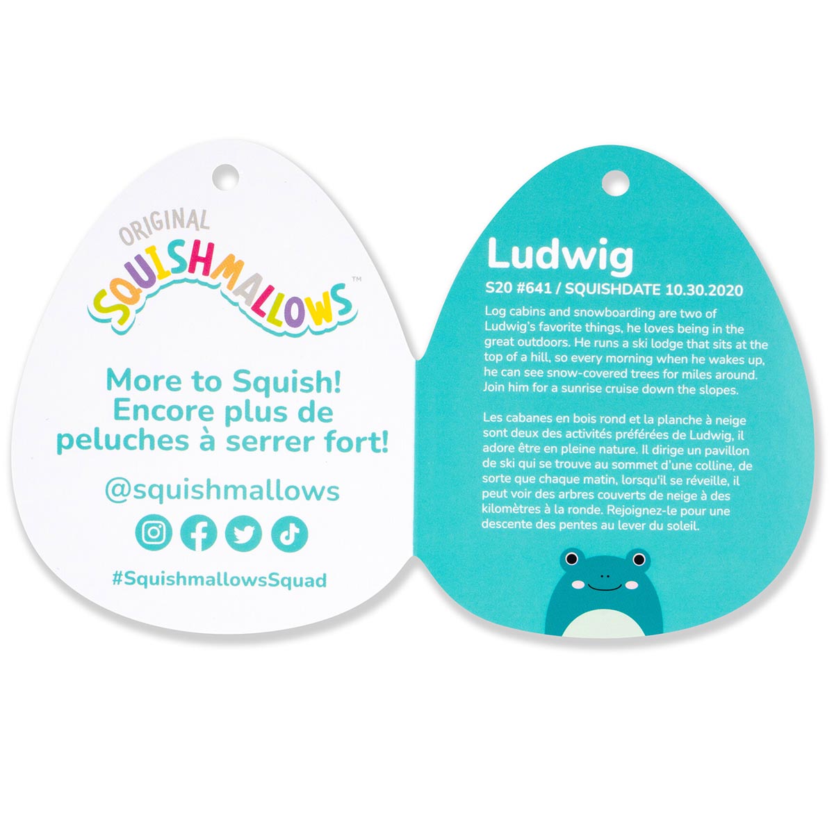 Squishmallows - Squishmallows 12" Ludwig the Teal Frog with Mint Green Belly | Jazwares