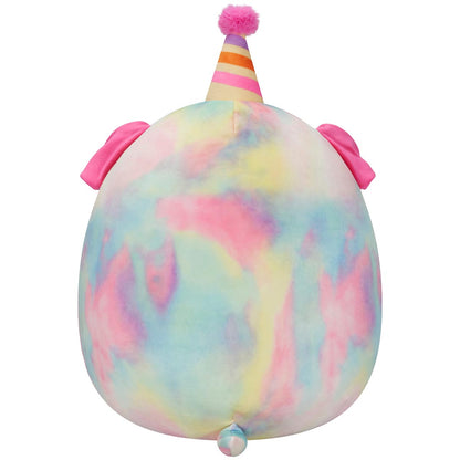 Squishmallows - Squishmallows 12" Delenne the Rainbow Tie-Dye Dog With Party Hat | Jazwares
