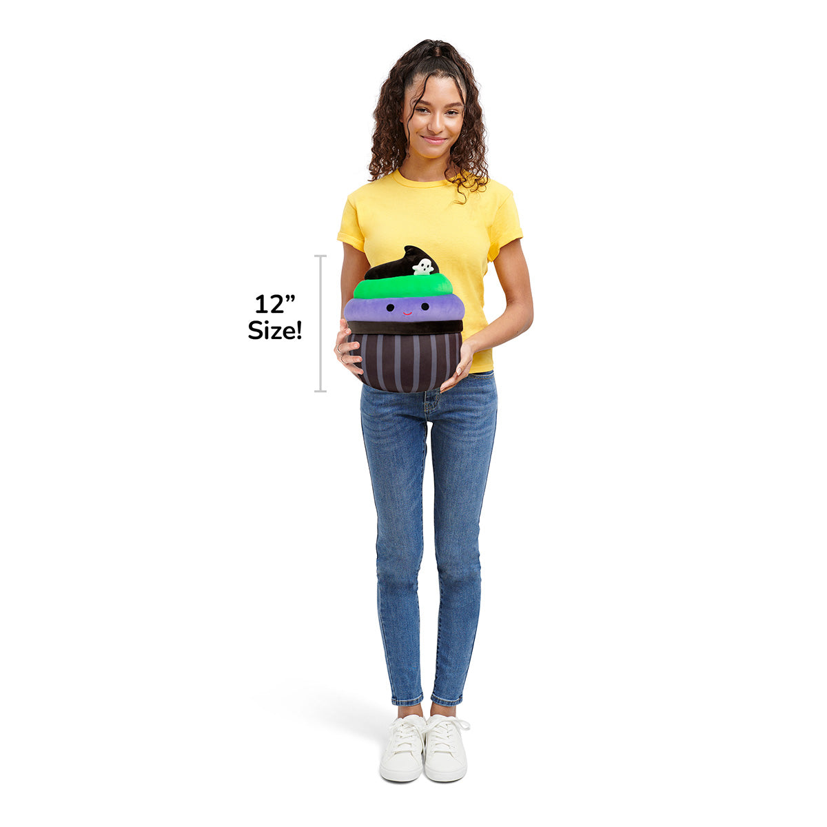 Squishmallows - Squishmallows 12" Kurt the Black Cupcake With Green and Purple Frosting | Jazwares