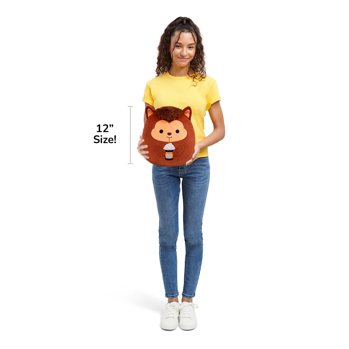 Squishmallows - Squishmallows 12" Wade the Brown Werewolf Holding Purple Frappe | Jazwares