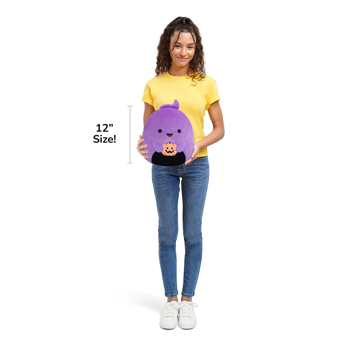 Squishmallows - Squishmallows 12" Jordon the Purple Ghost Holding Jack O'Lantern | Jazwares