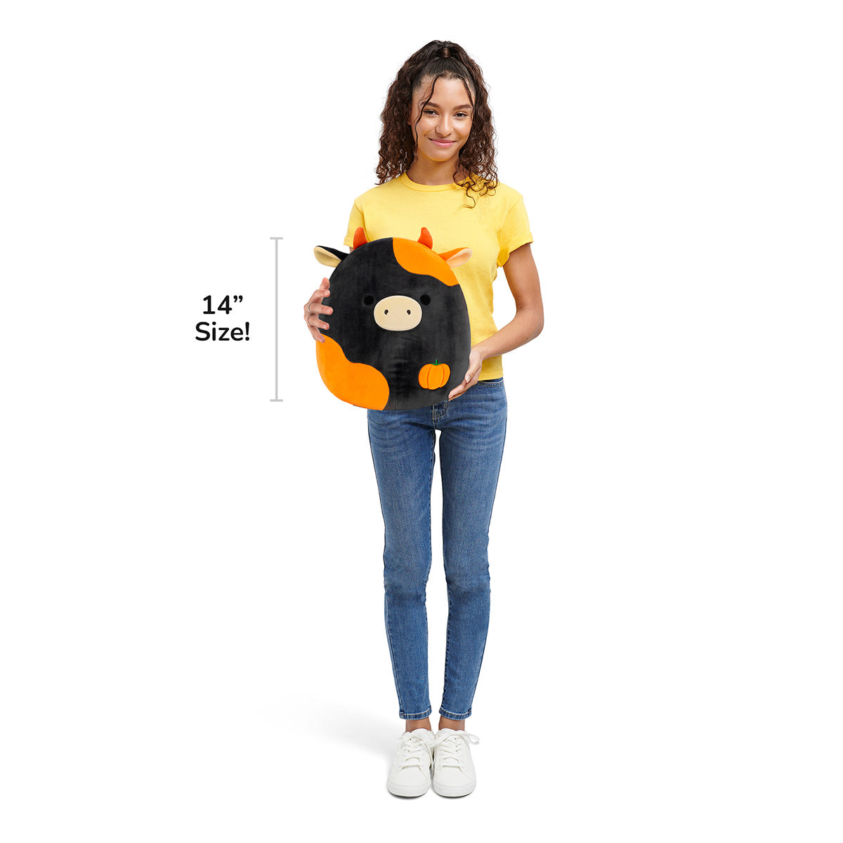 Squishmallows - Squishmallows 14" Jefferson the Black and Orange Cow | Jazwares