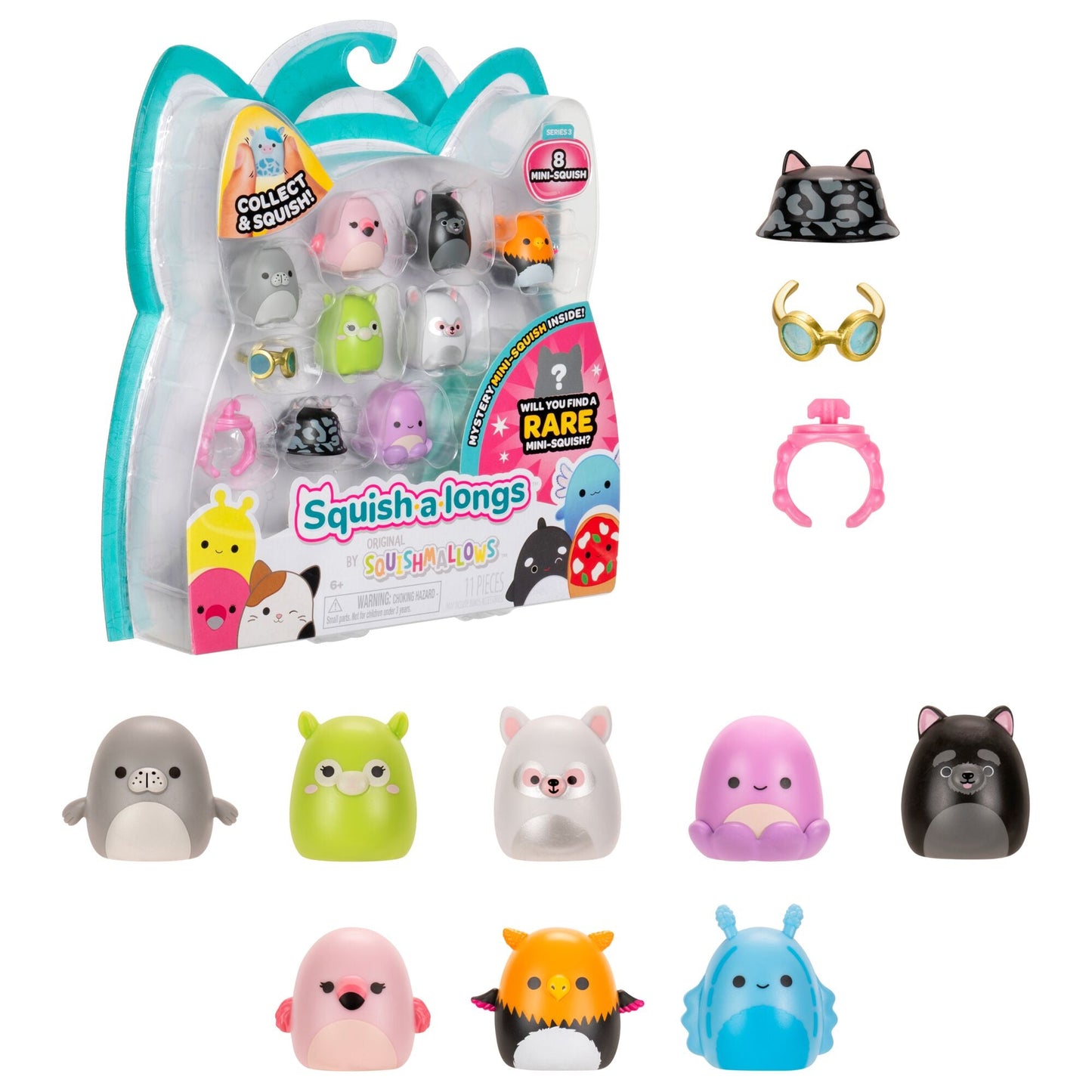 Squishmallows - Squish-a-longs Mini-Squish 8-Pack Style 3 | Jazwares