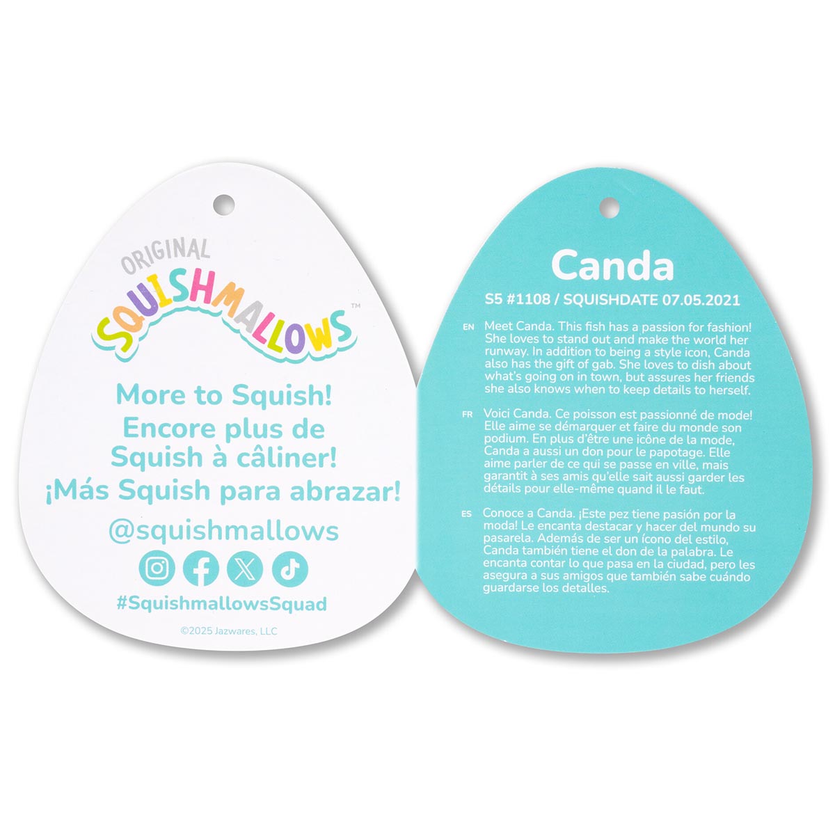 Squishmallows - Squishmallows 5" Canda the Rainbow Striped Fish | Jazwares