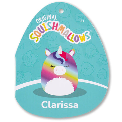 Squishmallows - Squishmallows 8" Clarissa the Rainbow Unicorn with Fuzzy Belly | Jazwares