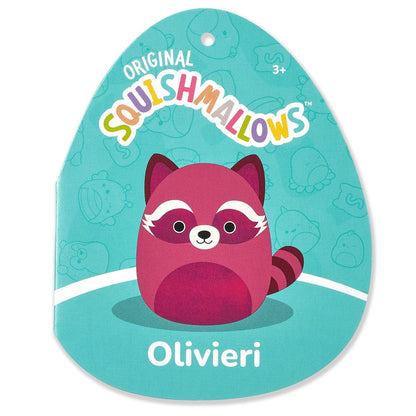 Squishmallows - Squishmallows 8" Olivieri the Maroon Raccoon with Velvet Accents | Jazwares