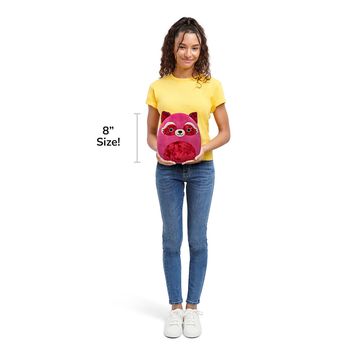 Squishmallows - Squishmallows 8" Olivieri the Maroon Raccoon with Velvet Accents | Jazwares