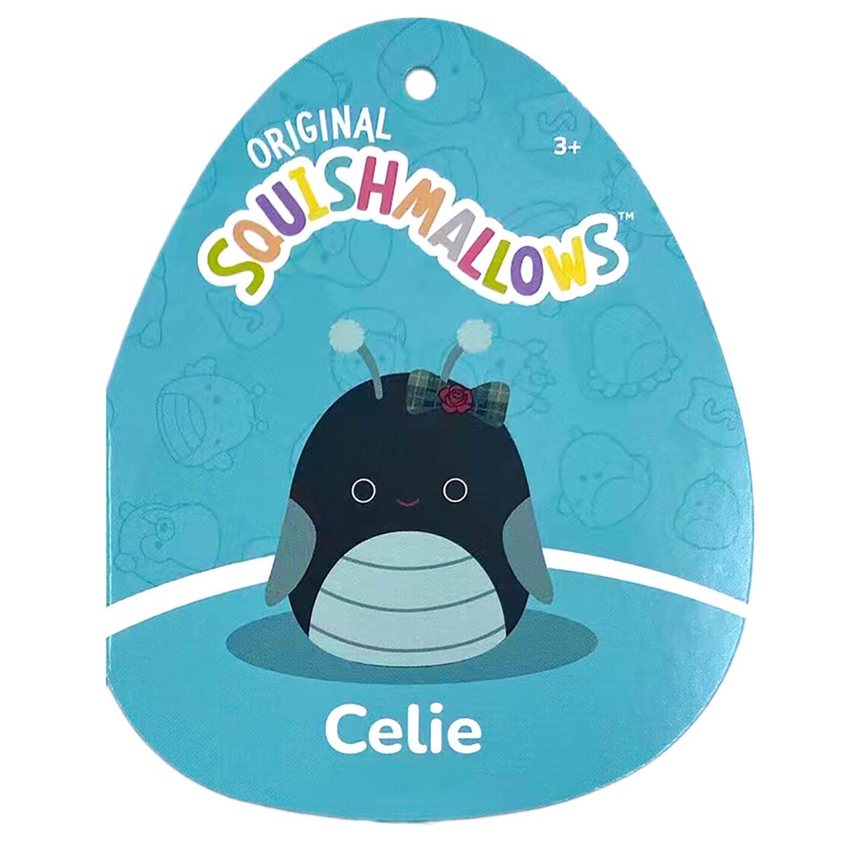 Squishmallows - Squishmallows 14" Celie the Teal and Black Grasshopper with Bow | Jazwares