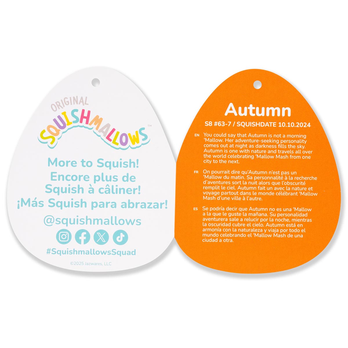 Squishmallows - Squishmallows 8" Autumn the Black Cat with Purple Belly | Jazwares