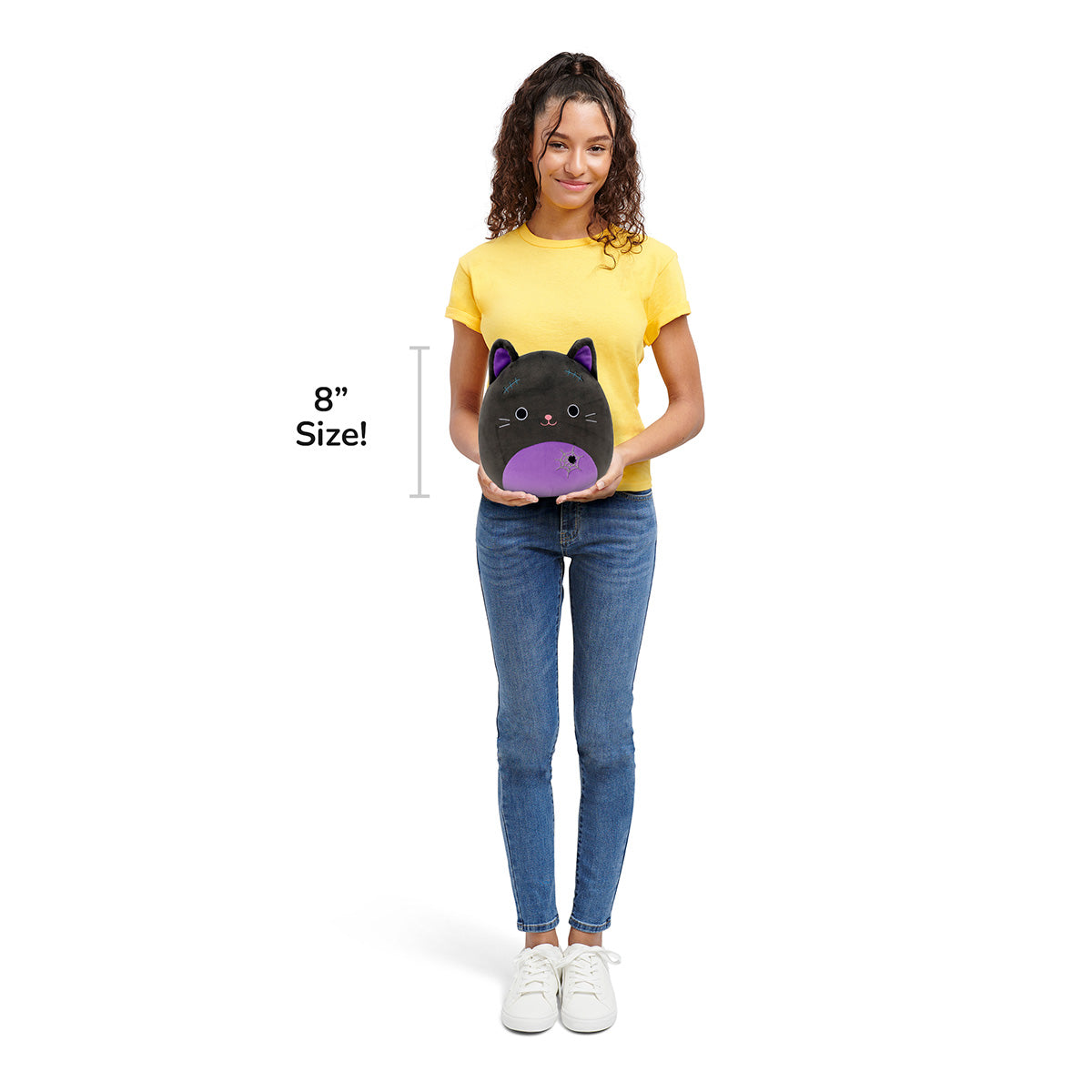 Squishmallows - Squishmallows 8" Autumn the Black Cat with Purple Belly | Jazwares