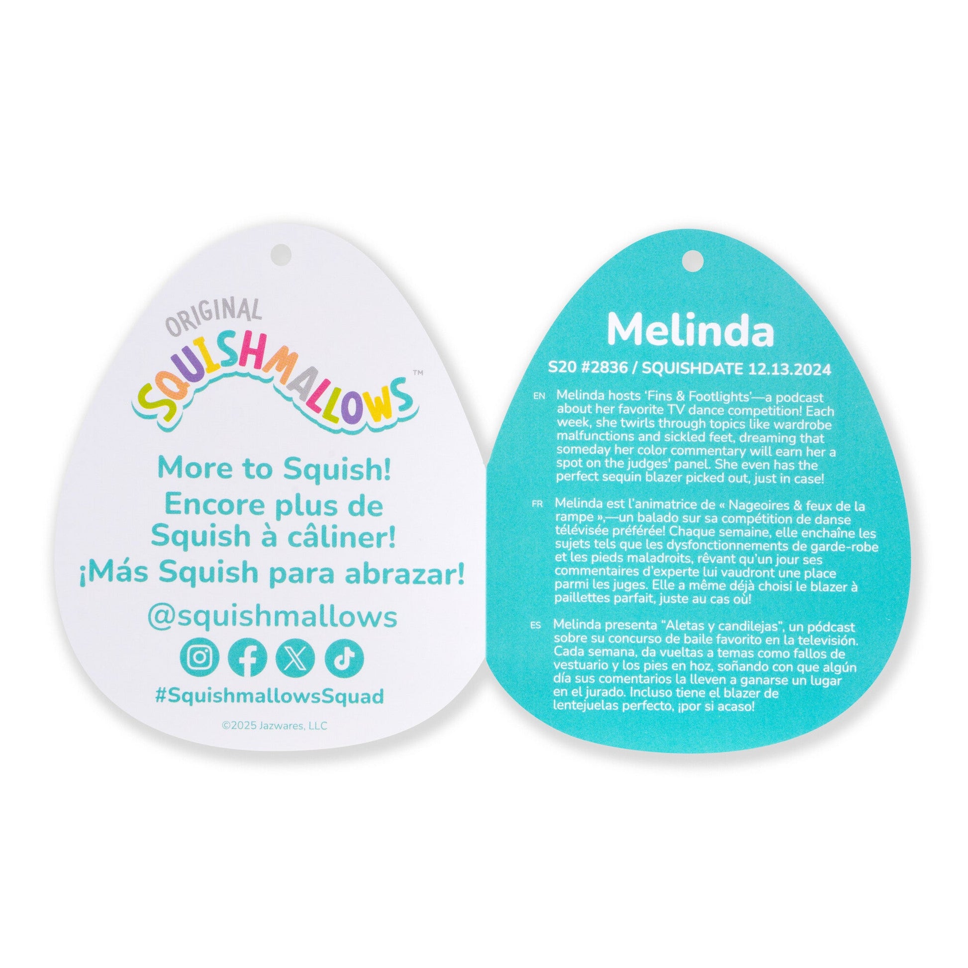 Squishmallows - Squishmallows 20" Melinda the Blue Striped Cat Fish | Jazwares