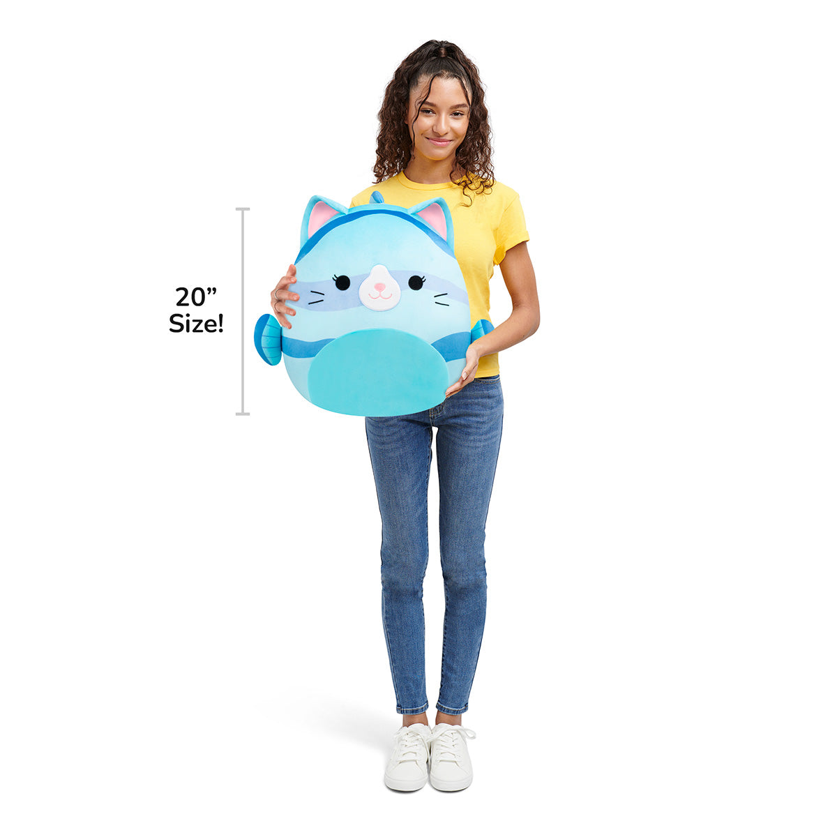 Squishmallows - Squishmallows 20" Melinda the Blue Striped Cat Fish | Jazwares