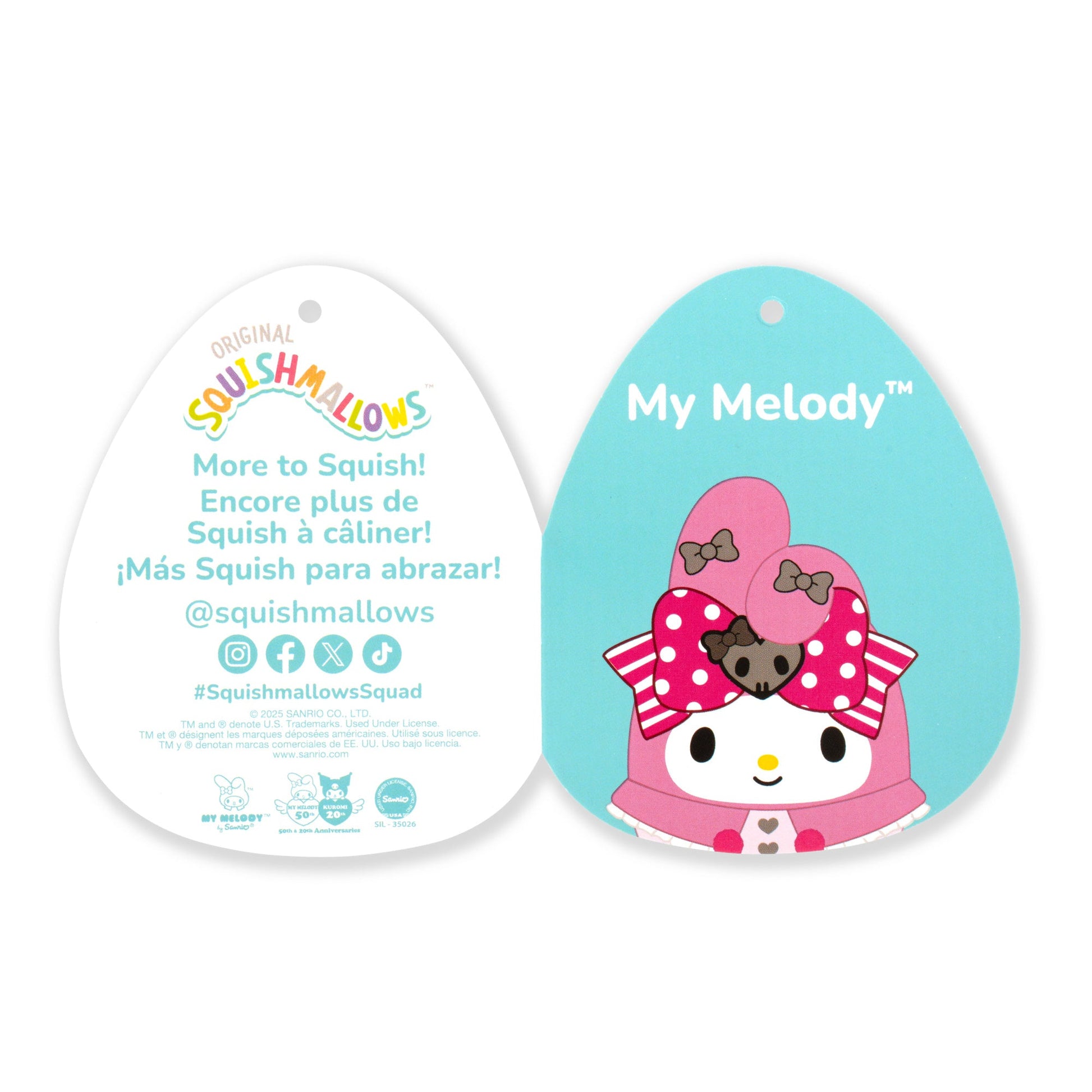 Squishmallows - Hello Kitty and Friends 8" 50th Anniversary My Melody | Jazwares