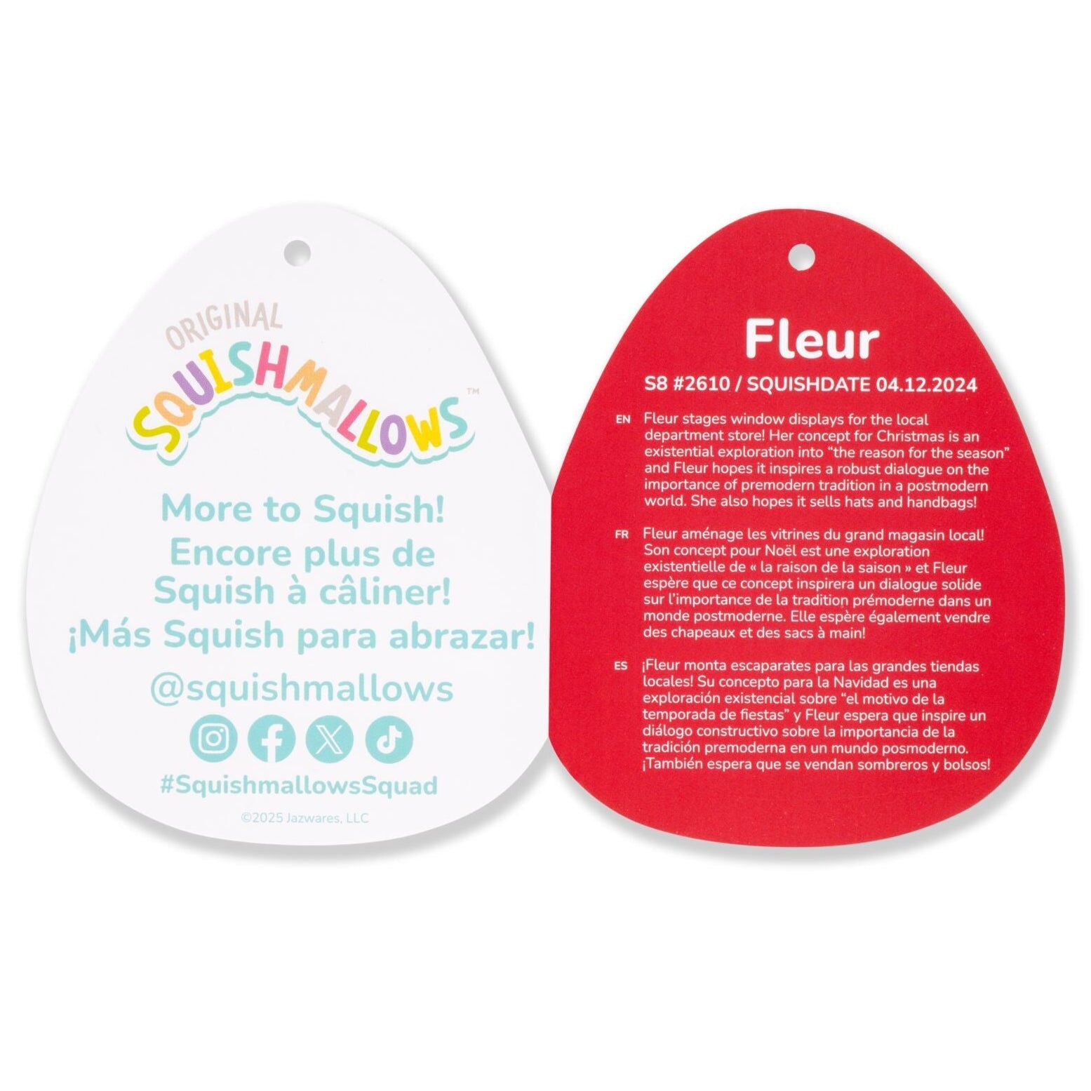 Squishmallows - Squishmallows 8" Fleur the Yule Log with Holly | Jazwares