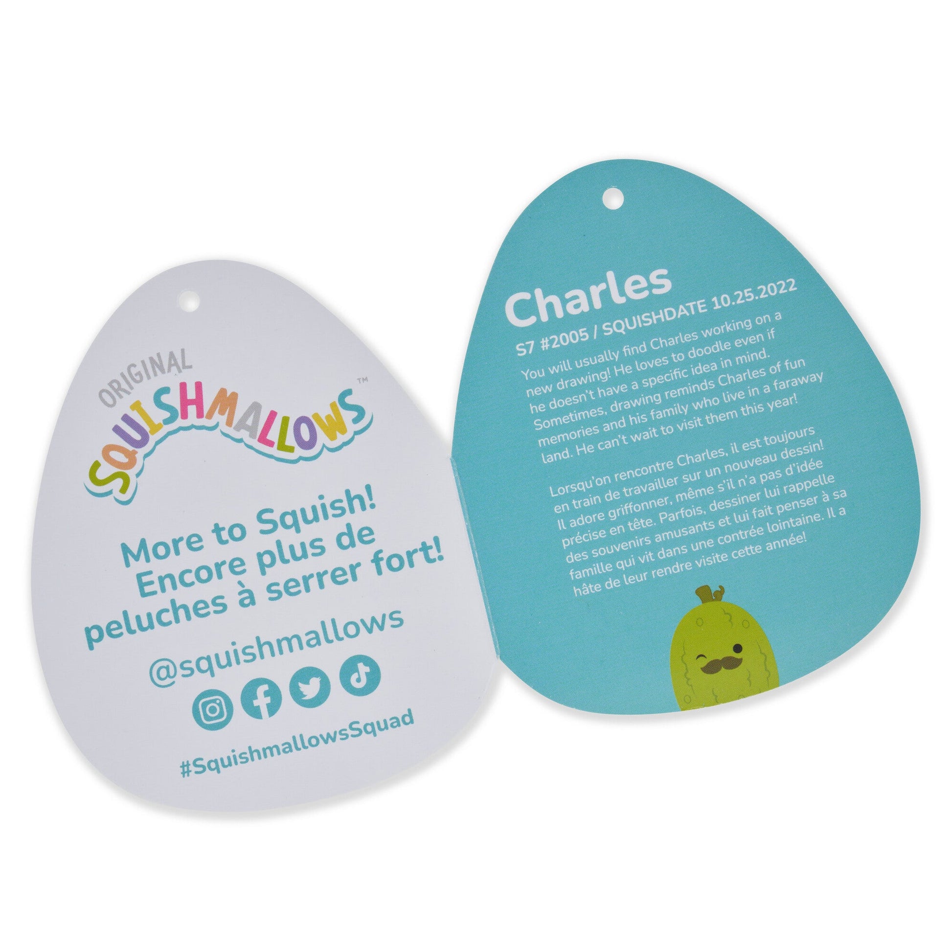 Squishmallows - Squishmallows 12" Charles Pickle with Mustache | Jazwares