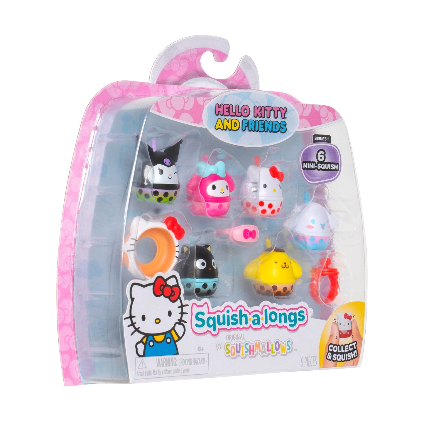 Squishmallows - Squish-a-longs Hello Kitty and Friends Boba 6-Pack | Jazwares