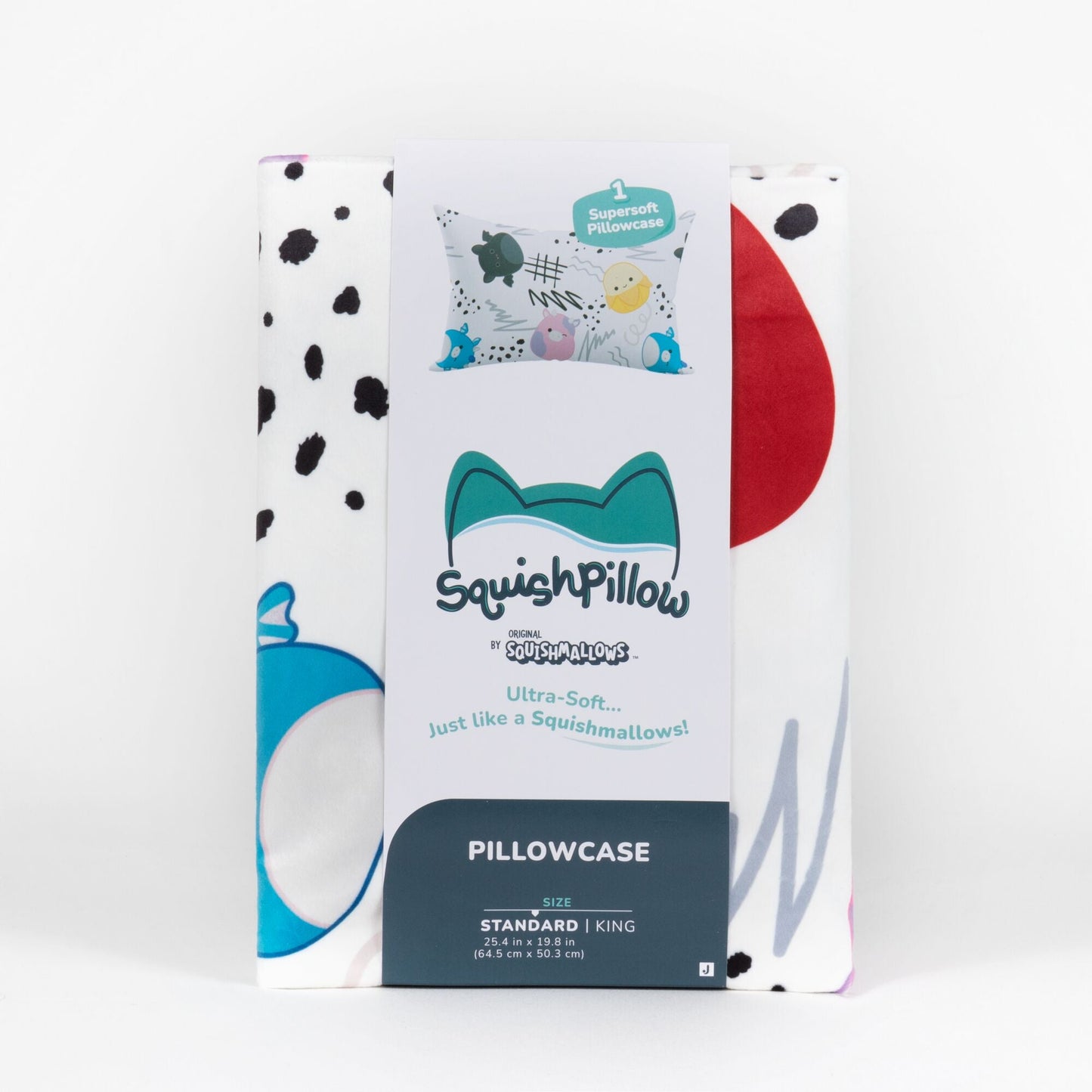 Squishmallows - "Squish Vibes" White SquishPillow Pillowcase (Standard)