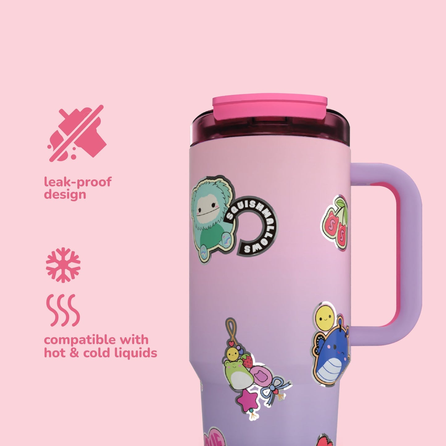 Squishmallows - Squishmallows Sticker Bomb Tumbler with Straw