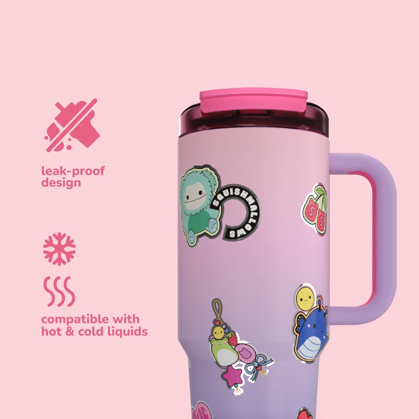 Squishmallows - Squishmallows Sticker Bomb Tumbler with Straw