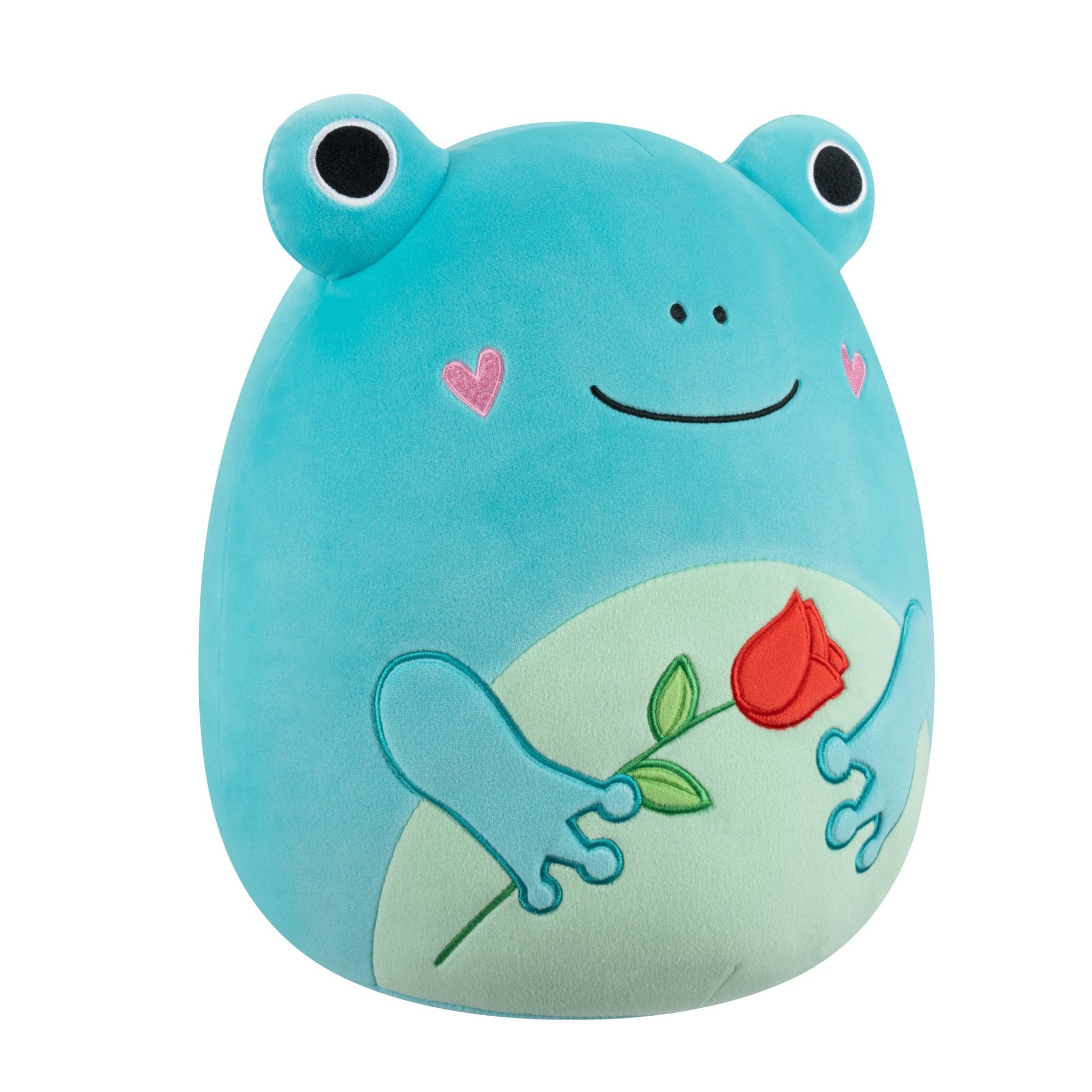 Squishmallows - Squishmallows 12" Ludwig the Teal Frog Holding Rose | Jazwares