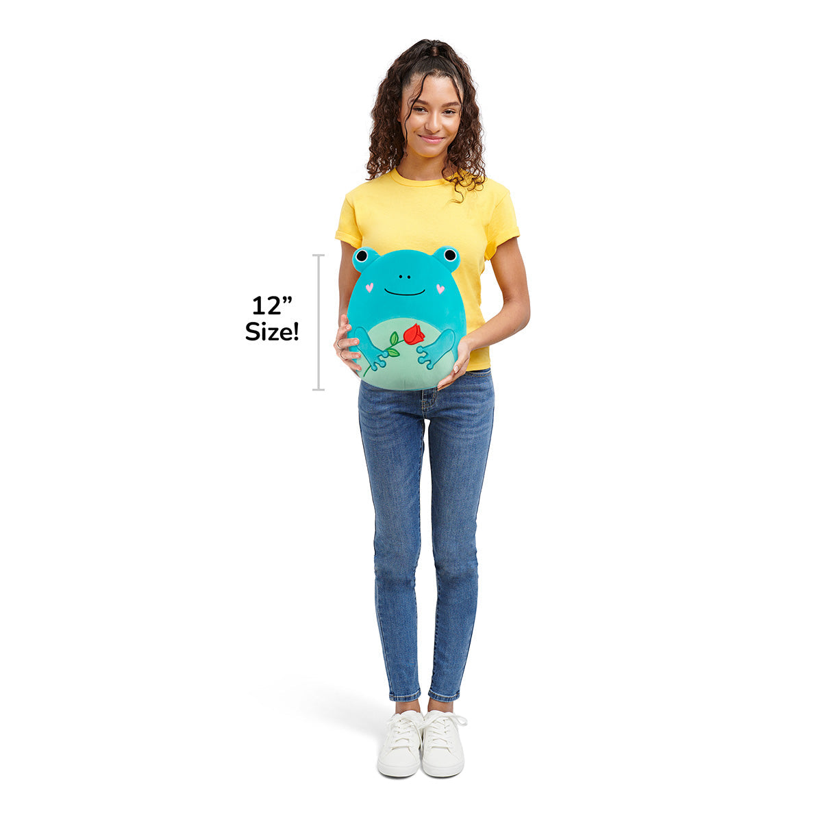 Squishmallows - Squishmallows 12" Ludwig the Teal Frog Holding Rose | Jazwares