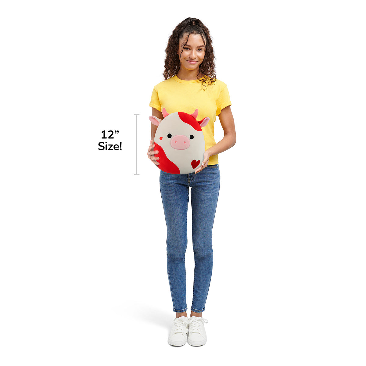 Squishmallows - Squishmallows 12" Idris the Red and Off-White Cow | Jazwares