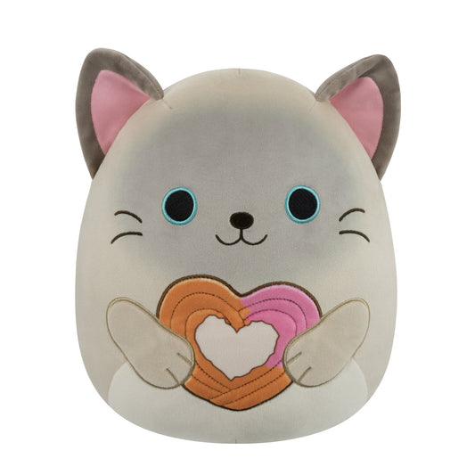 Squishmallows - Squishmallows 12" Felton the Siamese Cat Holding Heart Churro | Jazwares
