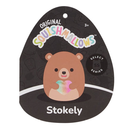 Squishmallows - Squishmallows 8" Stokely the Brown Kodiak Bear Holding a Heart | Jazwares