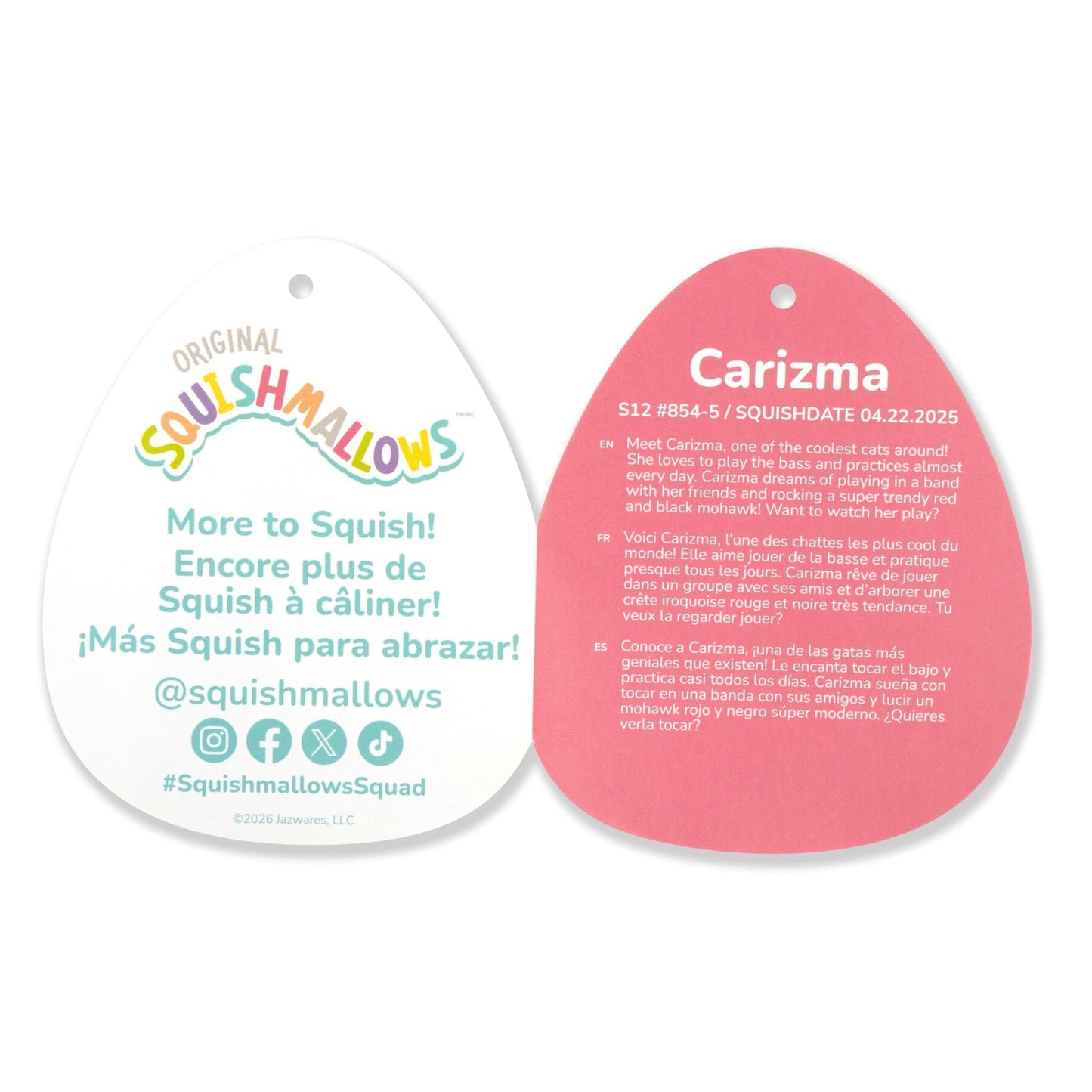 Squishmallows - Squishmallows 5" Carizma the Blue Tabby Cat with Headband | Jazwares