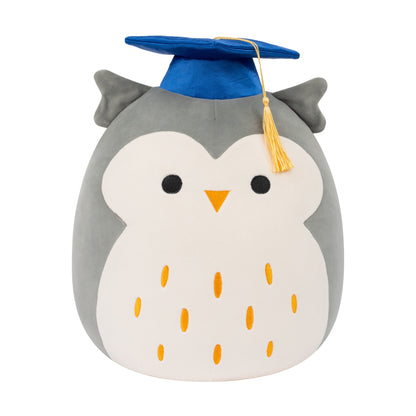 Squishmallows - Squishmallows 12" Hoot the Grey Owl with Blue Graduation Cap | Jazwares