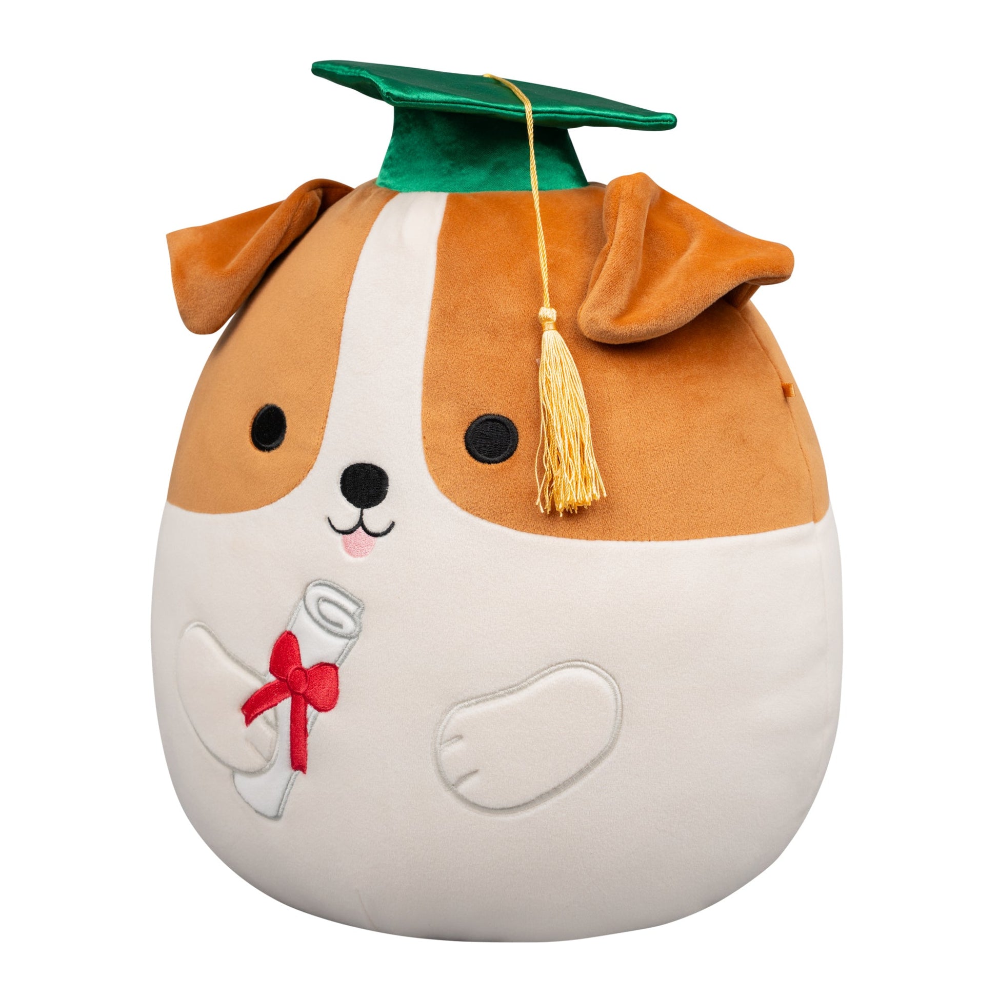 Squishmallows - Squishmallows 12" Brenden the Jack Russell Terrier with Green Graduation | Jazwares