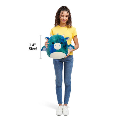 Squishmallows - Squishmallows 14" Dominic the Blue Textured Dragon | Jazwares