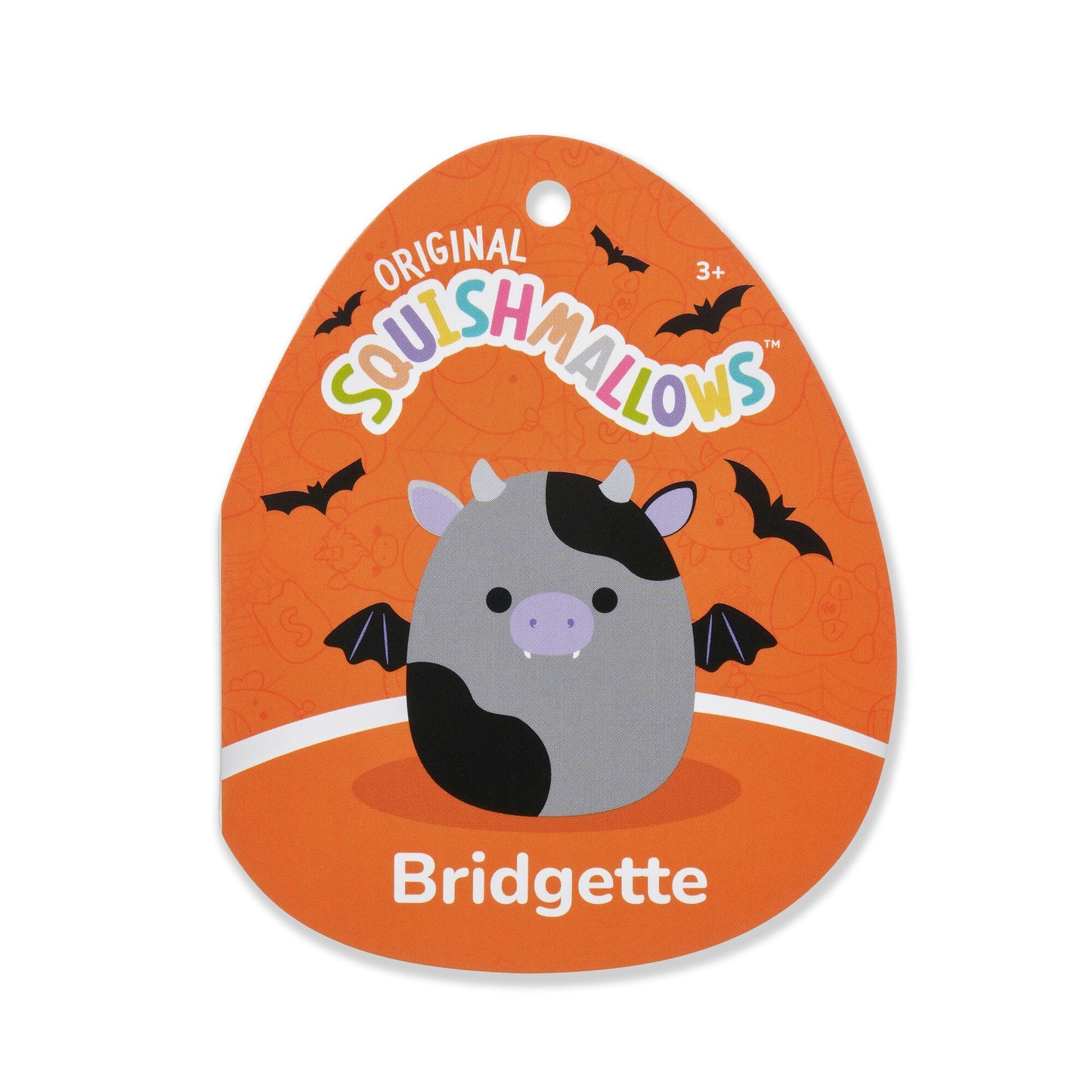 Squishmallows - Squishmallows 12" Bridgette the Grey and Black Cow Bat | Jazwares