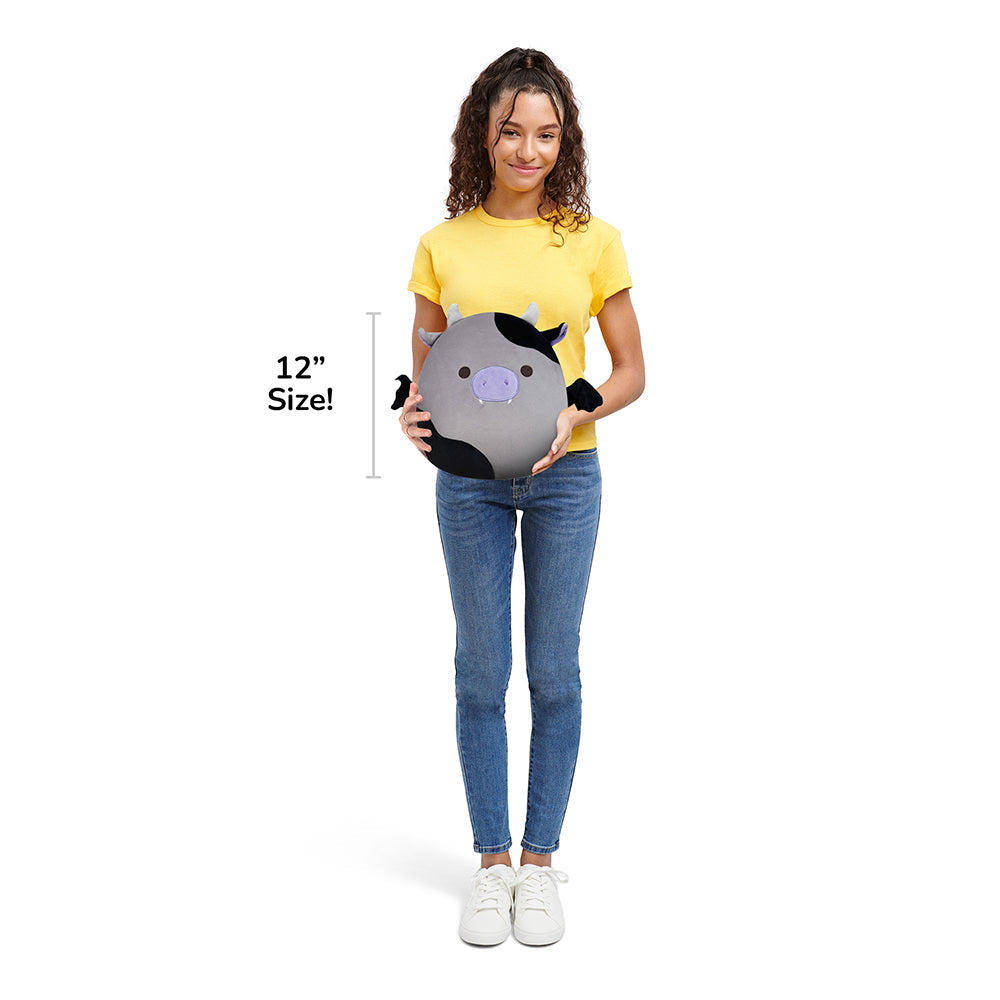 Squishmallows - Squishmallows 12" Bridgette the Grey and Black Cow Bat | Jazwares