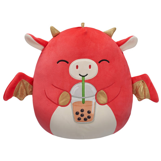 Squishmallows - Squishmallows 12" Baiden the Red Dragon with Boba Drink | Jazwares