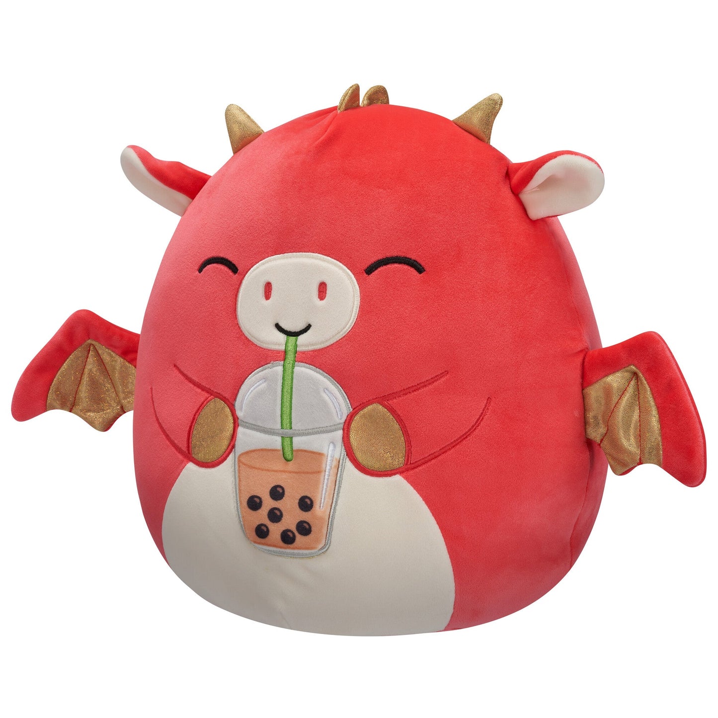 Squishmallows - Squishmallows 12" Baiden the Red Dragon with Boba Drink | Jazwares
