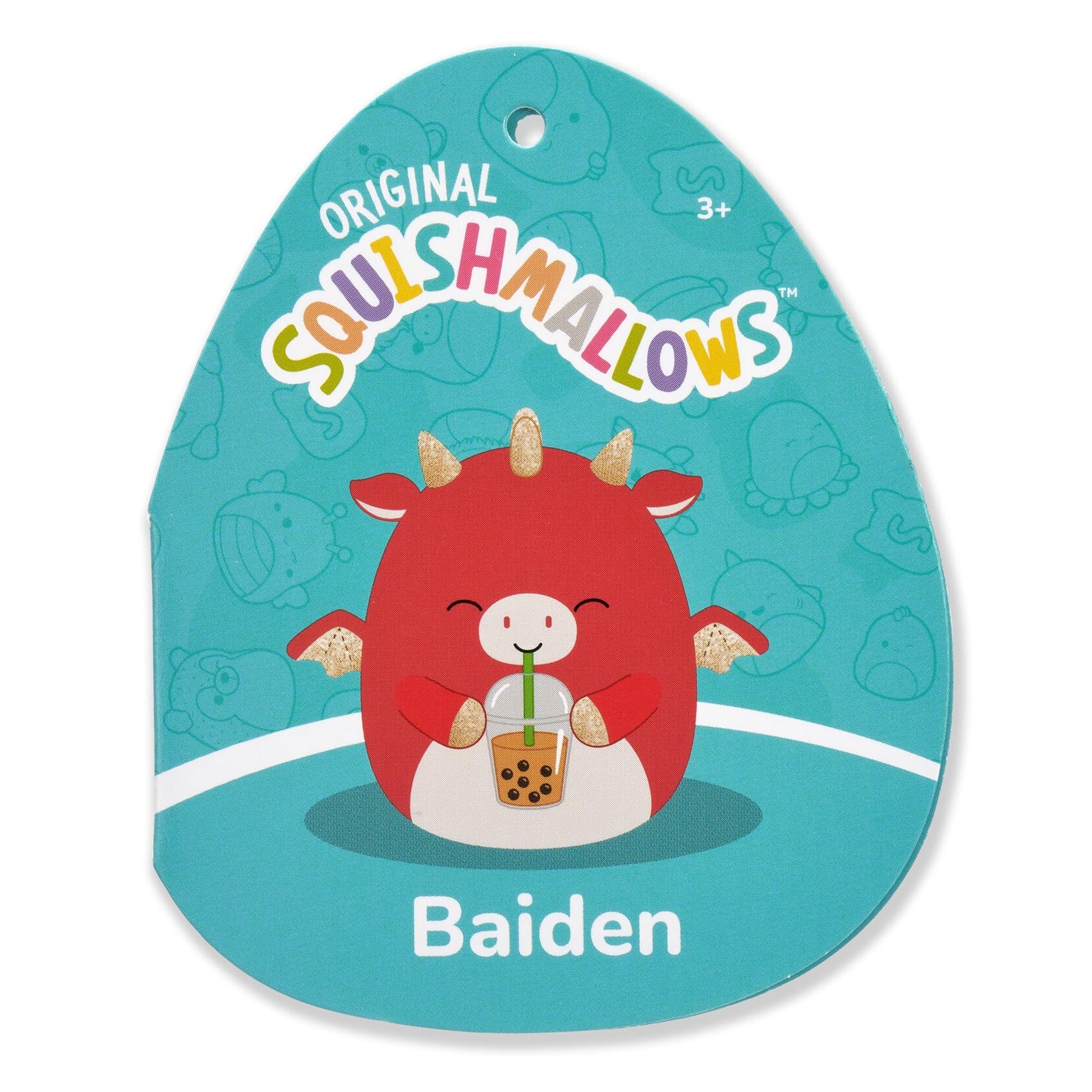 Squishmallows - Squishmallows 12" Baiden the Red Dragon with Boba Drink | Jazwares