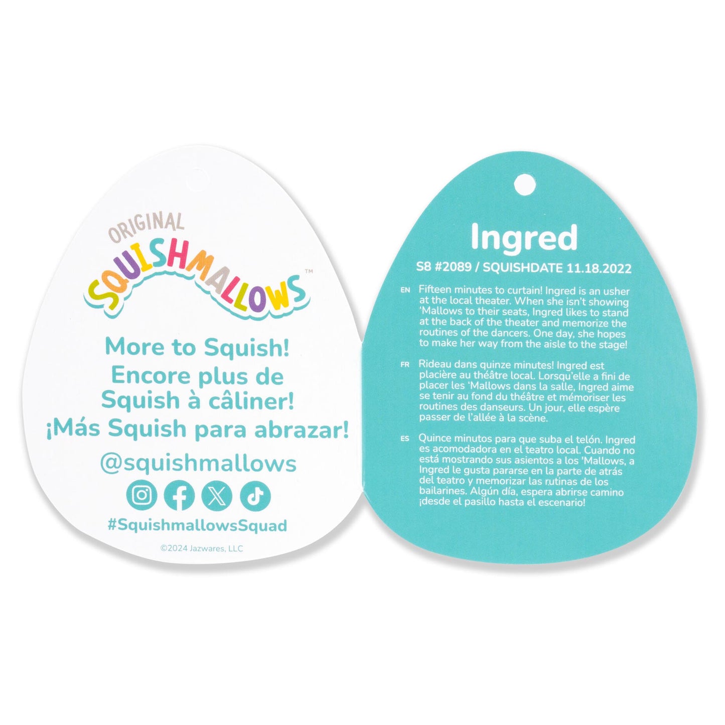 Squishmallows - Squishmallows 8" Ingred the Purple and Black Spotted Cow | Jazwares
