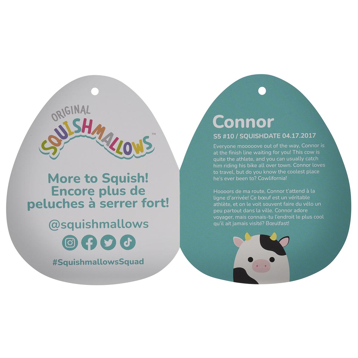 Squishmallows - Squishmallows 5" Connor the Black and White Cow | Jazwares