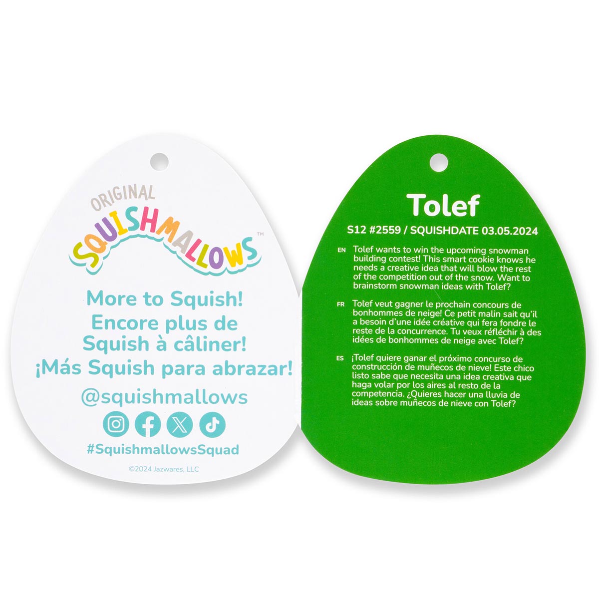 Squishmallows - Squishmallows 12" Tolef The Cookie Bear | Jazwares