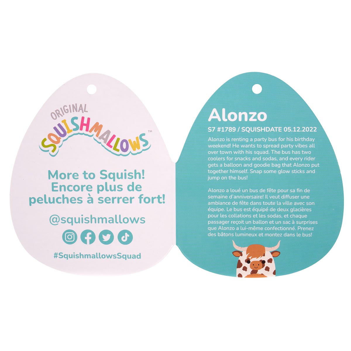 Squishmallows - Squishmallows Alonzo the Brown Spotted Highland Cow | Jazwares