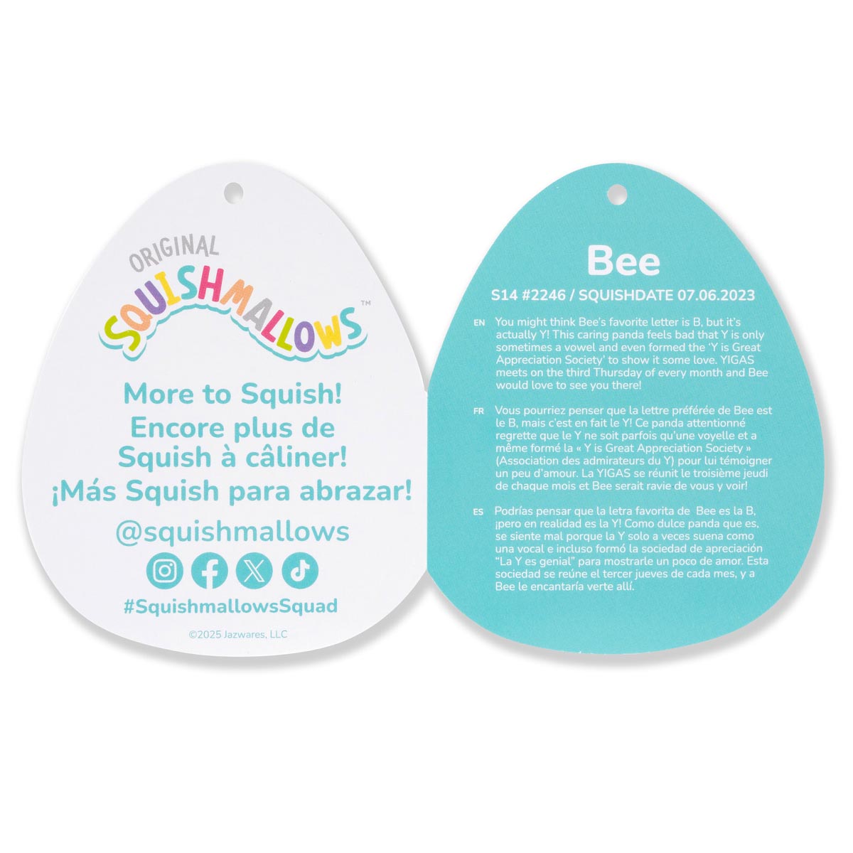 Squishmallows - Squishmallows 14" Bee the Peach Velvet Panda | Jazwares
