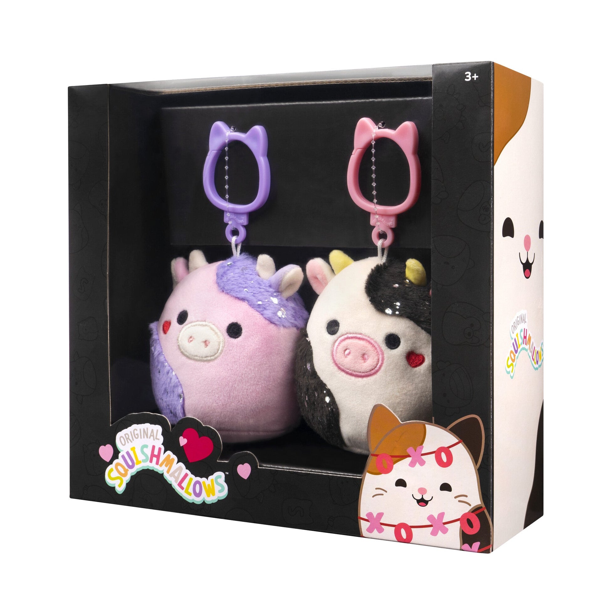 Squishmallows - Squishmallows Select Series Valentine's Cow Clip 2-Pack | Jazwares