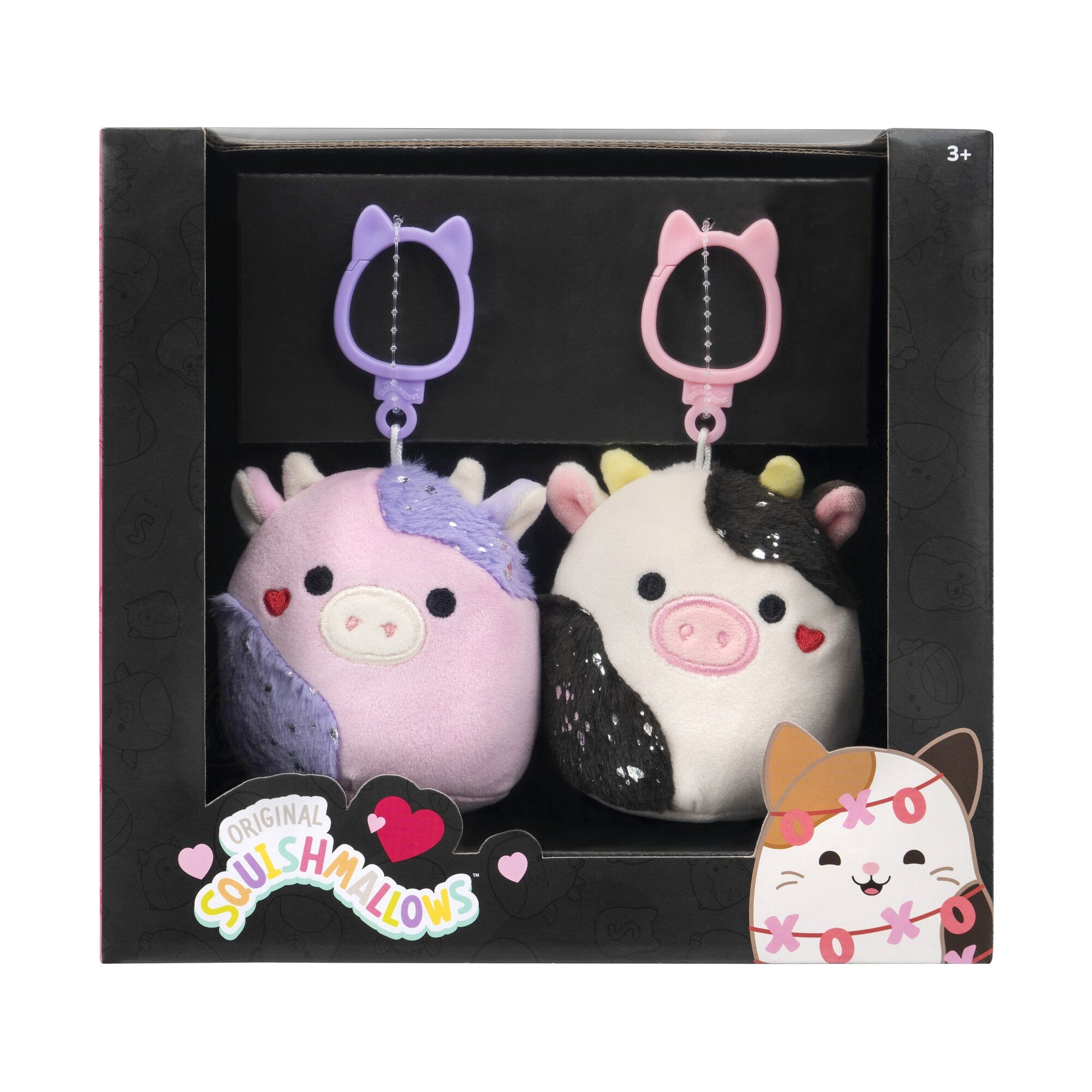 Squishmallows - Squishmallows Select Series Valentine's Cow Clip 2-Pack | Jazwares